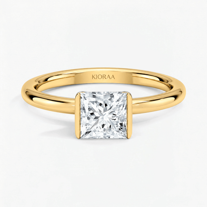 Princess Semi Bezel Solitaire Engagement Ring