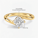 Princess Eternal Curve Solitaire Engagement Ring, thumbnail 9