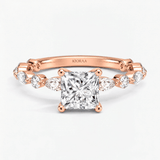 Princess Diamond Petals Solitaire Ring, thumbnail 4
