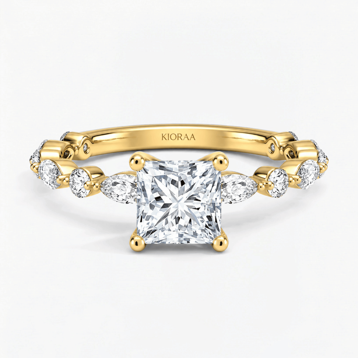 Princess Diamond Petals Solitaire Ring