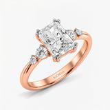 Radiant Accent Double Prong Solitaire Ring, thumbnail 8