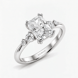 Radiant Accent Double Prong Solitaire Ring, thumbnail 6