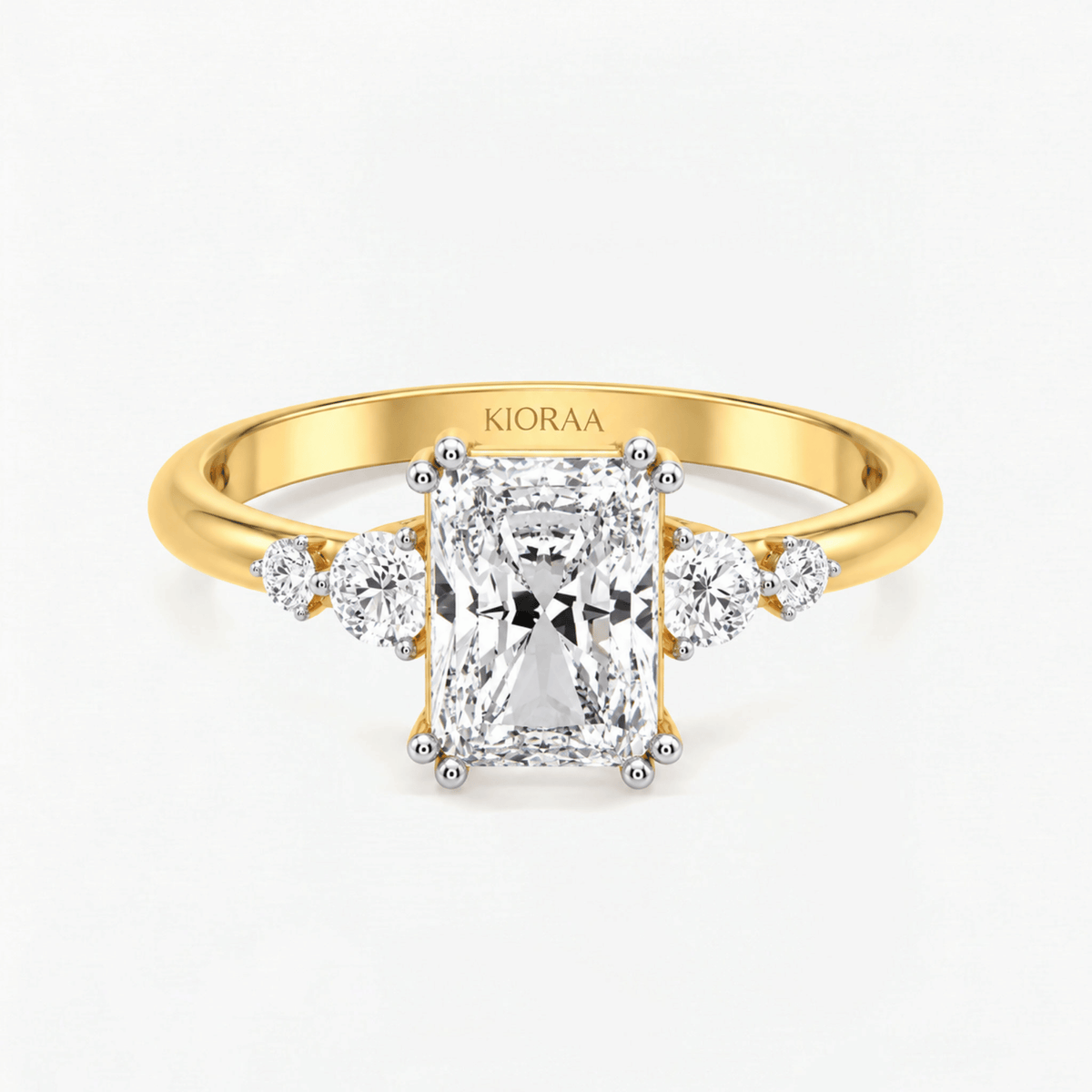 Radiant Accent Double Prong Solitaire Ring