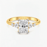 Radiant Accent Double Prong Solitaire Ring, thumbnail 1