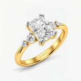 Radiant Accent Double Prong Solitaire Ring, thumbnail 2