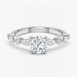 Cushion Diamond Petals Solitaire Ring, thumbnail 5