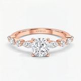 Cushion Diamond Petals Solitaire Ring, thumbnail 4