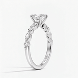 Cushion Diamond Petals Solitaire Ring, thumbnail 6