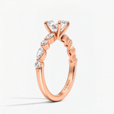 Cushion Diamond Petals Solitaire Ring, thumbnail 8