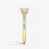 Cushion Diamond Petals Solitaire Ring, thumbnail 3