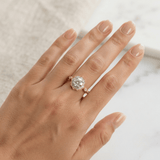 Round Diamond Vintage Rosette Engagement Ring, thumbnail 11