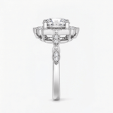 Round Diamond Vintage Rosette Engagement Ring, thumbnail 6