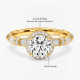 Round Diamond Heritage Halo Ring, thumbnail 10