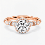 Round Diamond Heritage Halo Ring, thumbnail 7