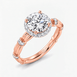 Round Diamond Heritage Halo Ring, thumbnail 8