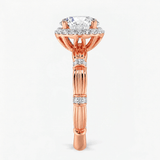Round Diamond Heritage Halo Ring, thumbnail 9