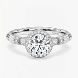 Round Diamond Heritage Halo Ring, thumbnail 4