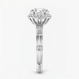 Round Diamond Heritage Halo Ring, thumbnail 6