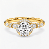 Round Diamond Heritage Halo Ring, thumbnail 1