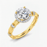 Round Diamond Heritage Halo Ring, thumbnail 2