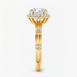 Round Diamond Heritage Halo Ring, thumbnail 3
