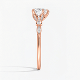 Heartleaf Hidden Halo Engagement Ring, thumbnail 9