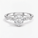 Heartleaf Hidden Halo Engagement Ring, thumbnail 5