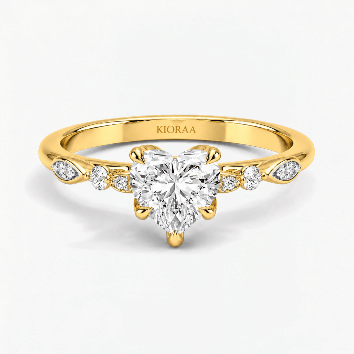 Heartleaf Hidden Halo Engagement Ring