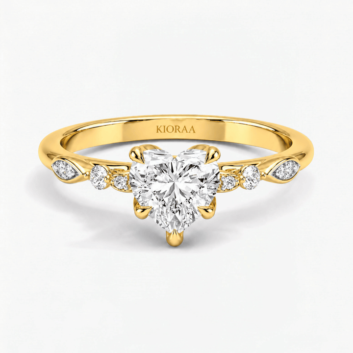 Heartleaf Hidden Halo Engagement Ring