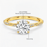 Round Willow Twist Hidden Halo Solitaire Ring, thumbnail 11