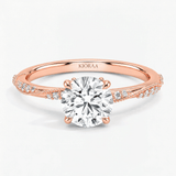 Round Willow Twist Hidden Halo Solitaire Ring, thumbnail 7