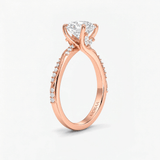 Round Willow Twist Hidden Halo Solitaire Ring, thumbnail 8