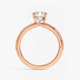 Round Willow Twist Hidden Halo Solitaire Ring, thumbnail 9