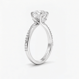 Round Willow Twist Hidden Halo Solitaire Ring, thumbnail 5