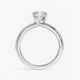 Round Willow Twist Hidden Halo Solitaire Ring, thumbnail 6