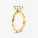 Round Willow Twist Hidden Halo Solitaire Ring, thumbnail 2
