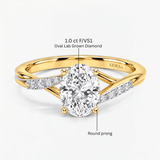 Twisted Oval Hidden Halo Engagement Ring, thumbnail 10