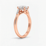 Twisted Oval Hidden Halo Engagement Ring, thumbnail 8