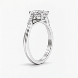 Twisted Oval Hidden Halo Engagement Ring, thumbnail 6