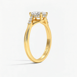 Twisted Oval Hidden Halo Engagement Ring, thumbnail 2