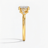 Twisted Oval Hidden Halo Engagement Ring, thumbnail 3