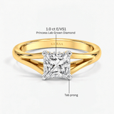 Princess Diamond Hidden Halo Solitaire Ring, thumbnail 10