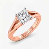 Princess Diamond Hidden Halo Solitaire Ring, thumbnail 8