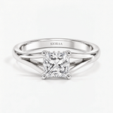Princess Diamond Hidden Halo Solitaire Ring, thumbnail 5