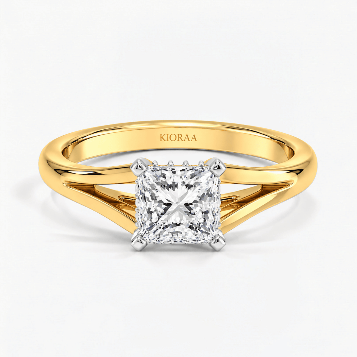 Princess Diamond Hidden Halo Solitaire Ring