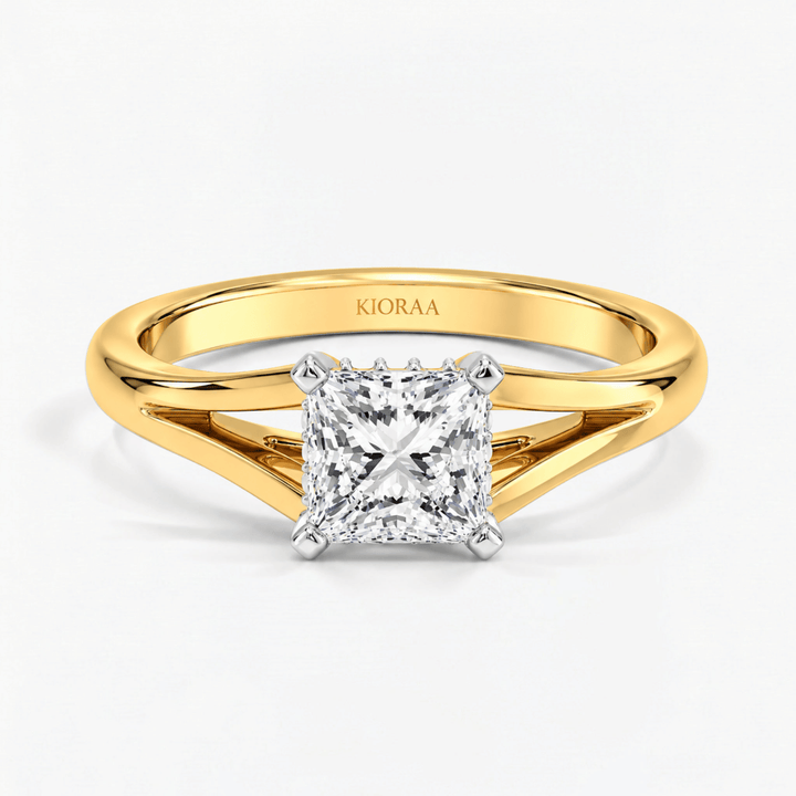 Princess Diamond Hidden Halo Solitaire Ring