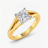 Princess Diamond Hidden Halo Solitaire Ring, thumbnail 2