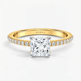 Princess Petal Prism Hidden Halo Engagement Ring, thumbnail 1