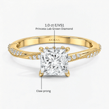 Princess Willow Twist Hidden Halo Solitaire Ring, thumbnail 10