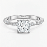 Princess Willow Twist Hidden Halo Solitaire Ring, thumbnail 5